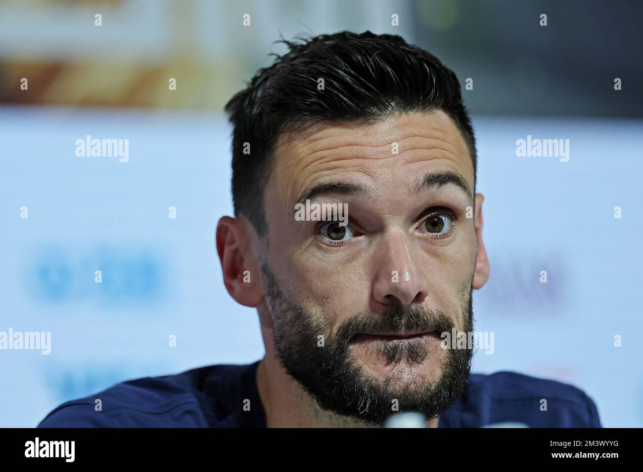 Hugo Lloris of France press conference during the FIFA World Cup Qatar 2022 match at the Media Center on Dec 17, 2022 in Doha Qatar. (Photo by Heuler Andrey / Dia Esportivo / PRESSIN) Stock Photo