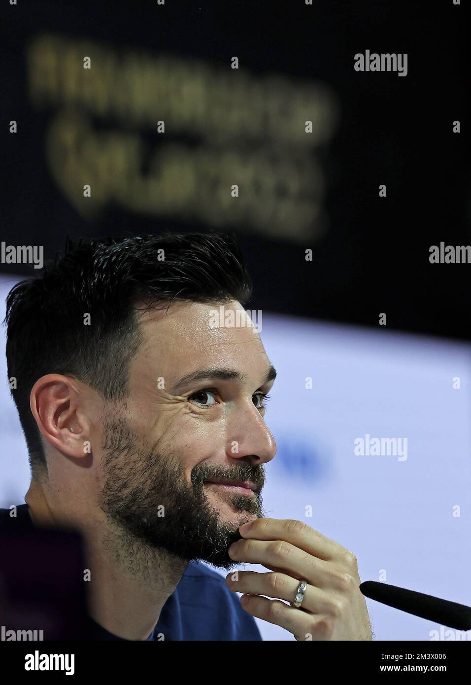 Hugo Lloris of France press conference during the FIFA World Cup Qatar 2022 match at the Media Center on Dec 17, 2022 in Doha Qatar. (Photo by Heuler Andrey / Dia Esportivo / PRESSIN) Stock Photo