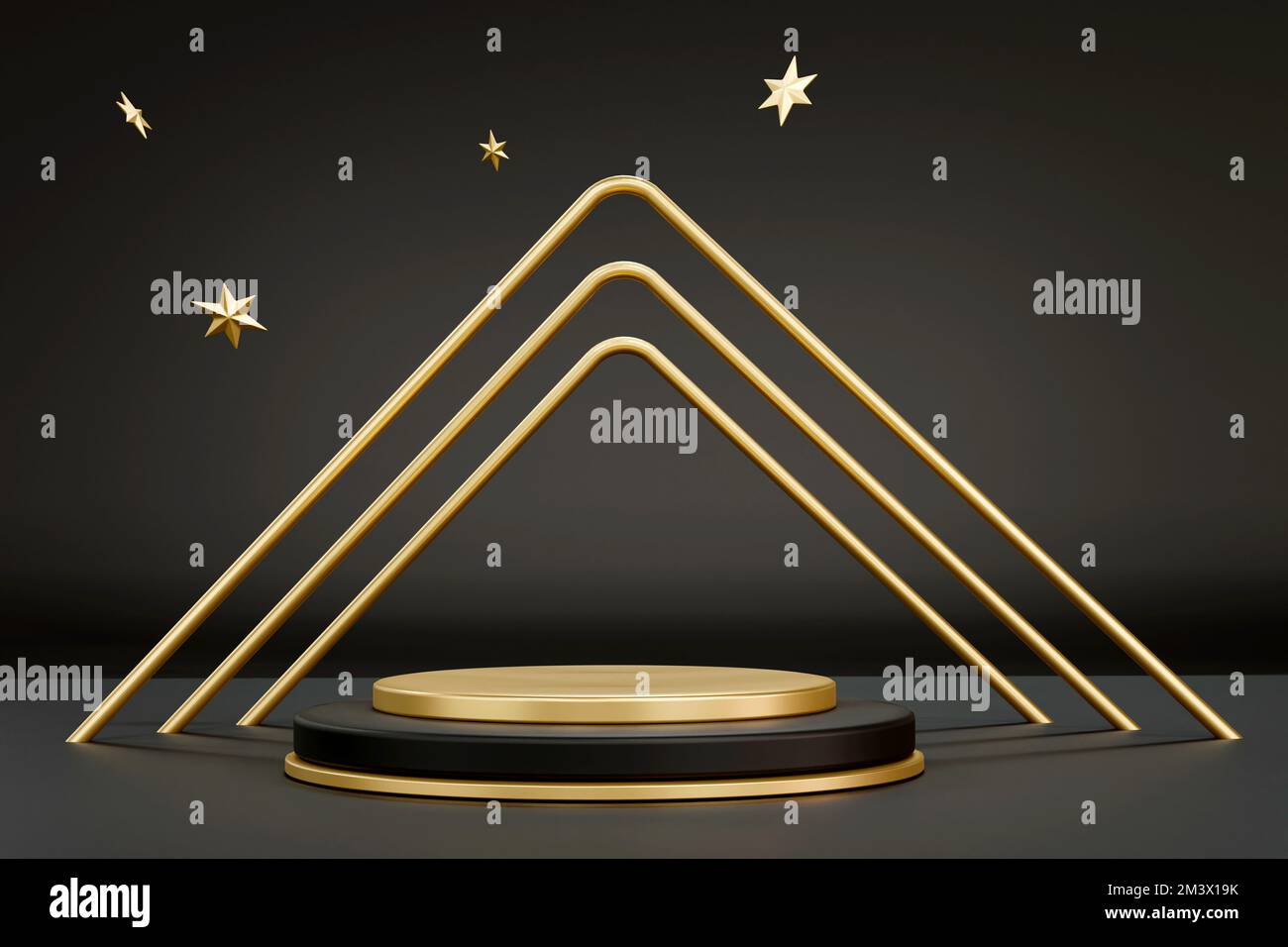 Gold 3d stage podium hi-res stock photography and images - Alamy