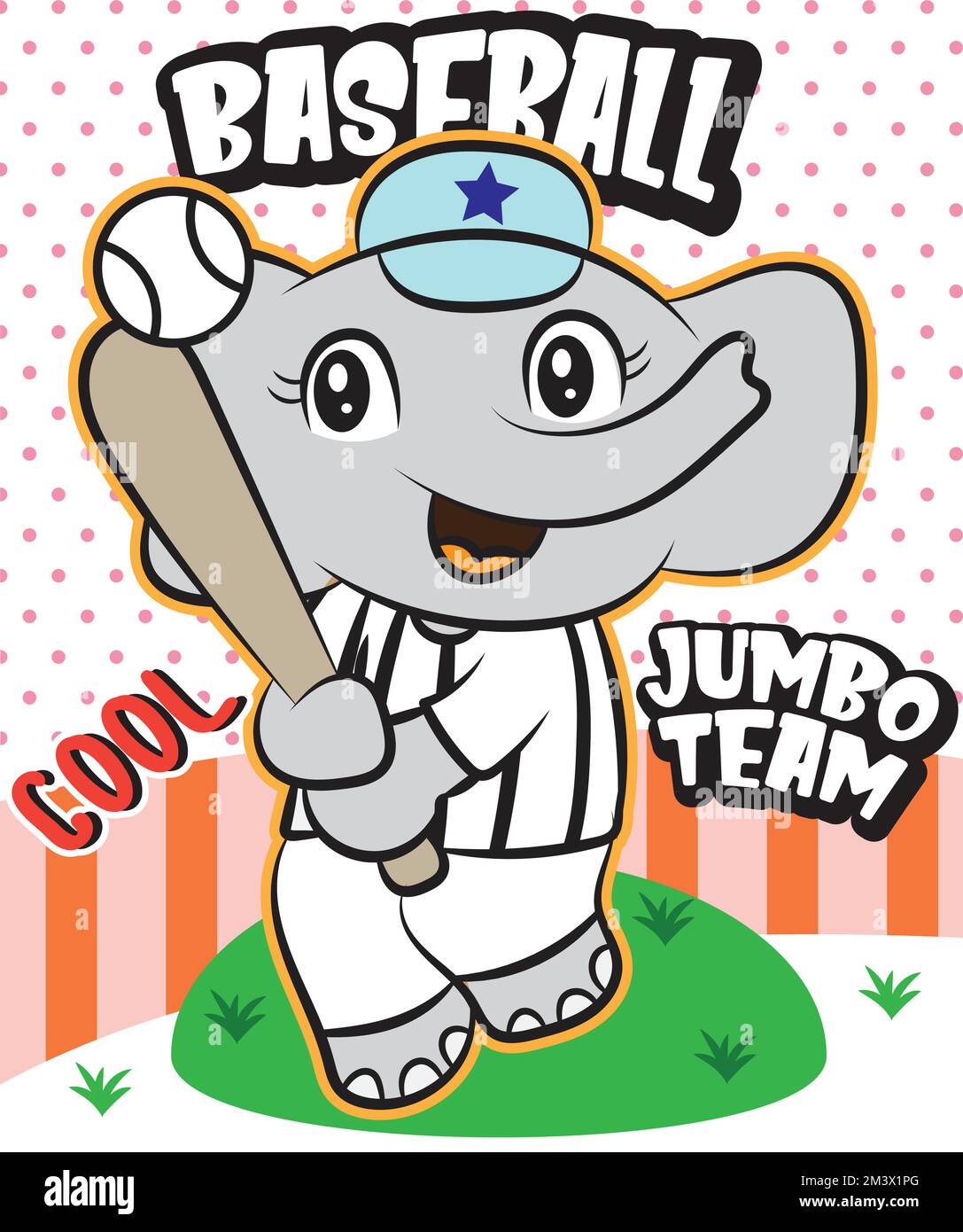 Cute Elephant Baseball Player Cartoon For T Shirt Design Stock Vector cute-elephant-baseball-player-cartoon-for-t-shirt-design-stock-vector