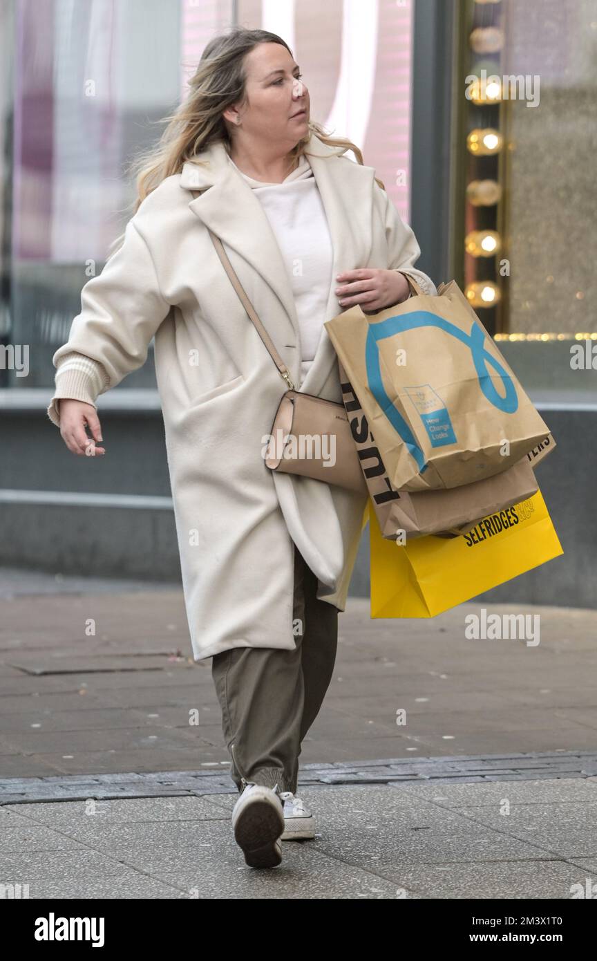 New Street, Birmingham December 17th 2022. - Shoppers take to Birmingham city centre on Super Saturday to get a last minute present, the last main shopping Saturday before Christmas which is only 8 days away. Pic by Credit: Stop Press Media/Alamy Live News Stock Photo