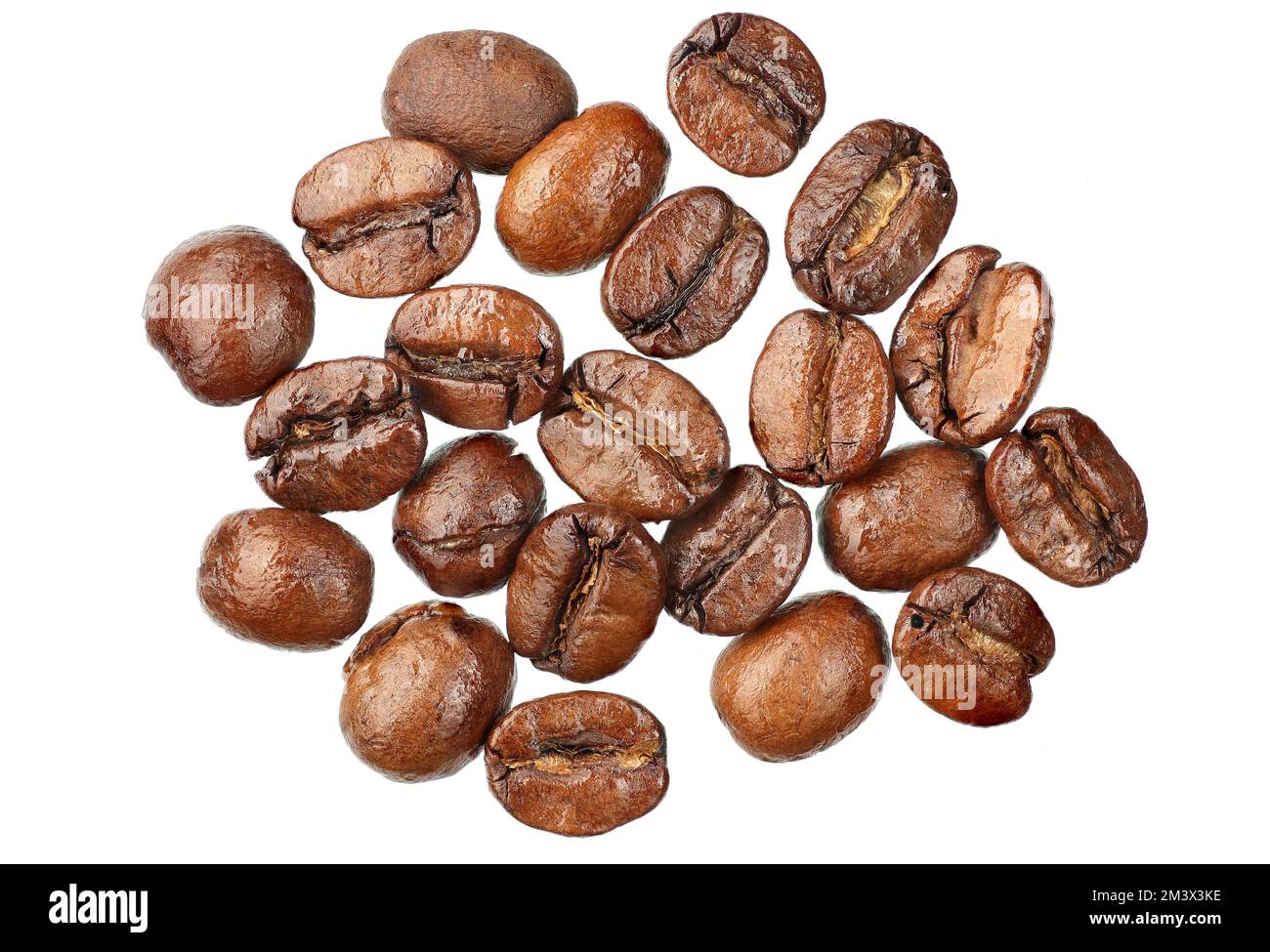 roasted arabica coffee beans on white background Stock Photo - Alamy