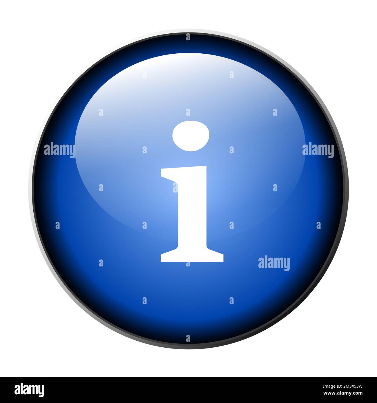 blue information button on a white background Stock Photo