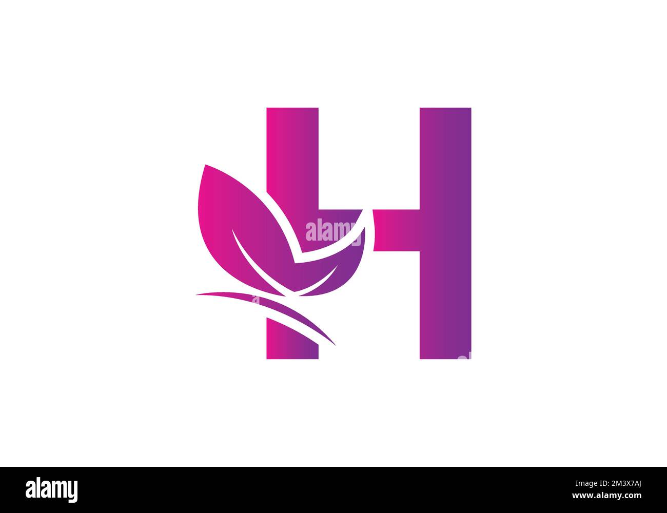 this is a letter H butterfly symbol logo design Stock Vector