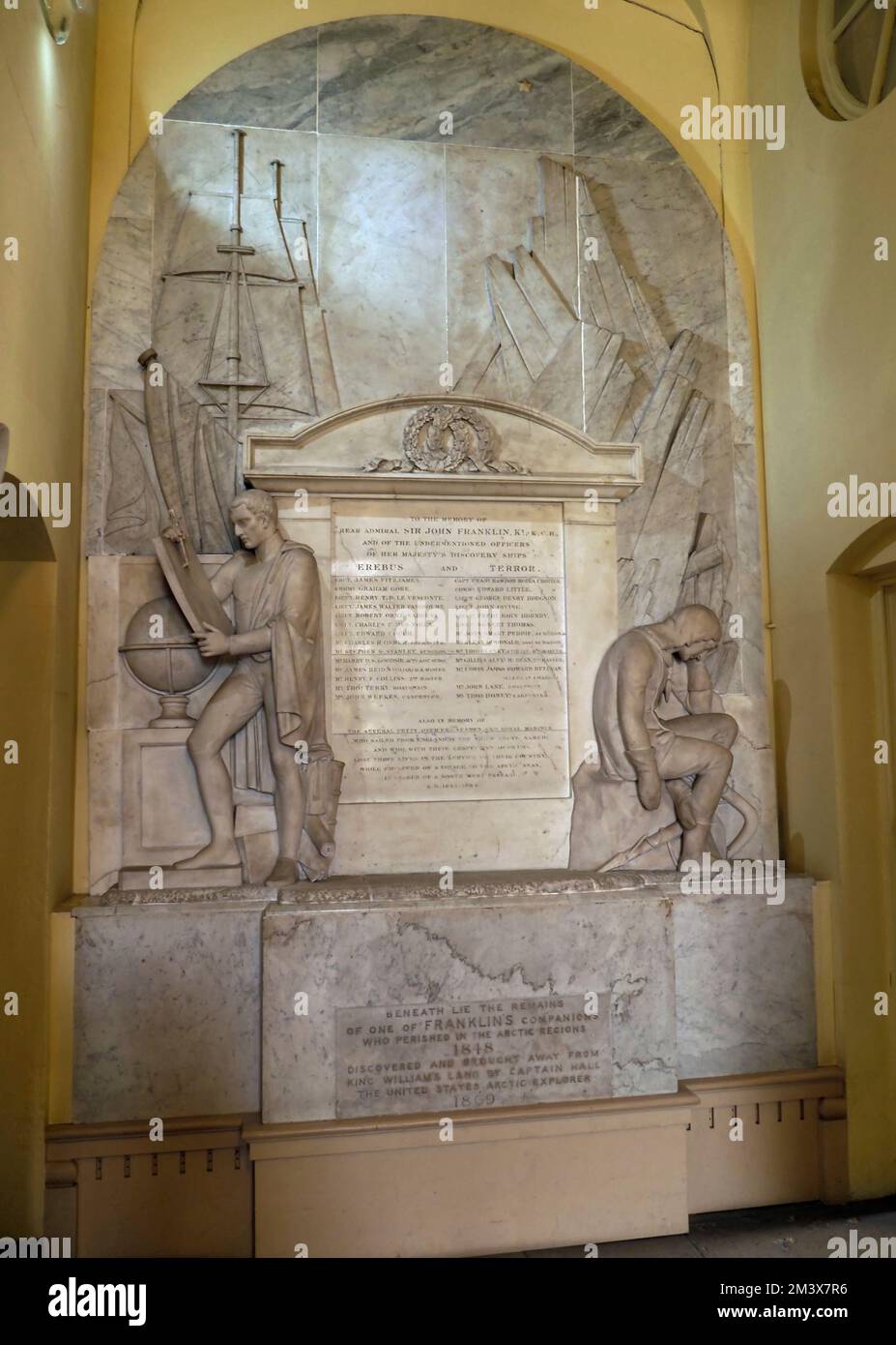 Sir John Franklin Expedition Memorial ,  Old Royal Naval College  chapel, Greenwich, London,England,UK Stock Photo