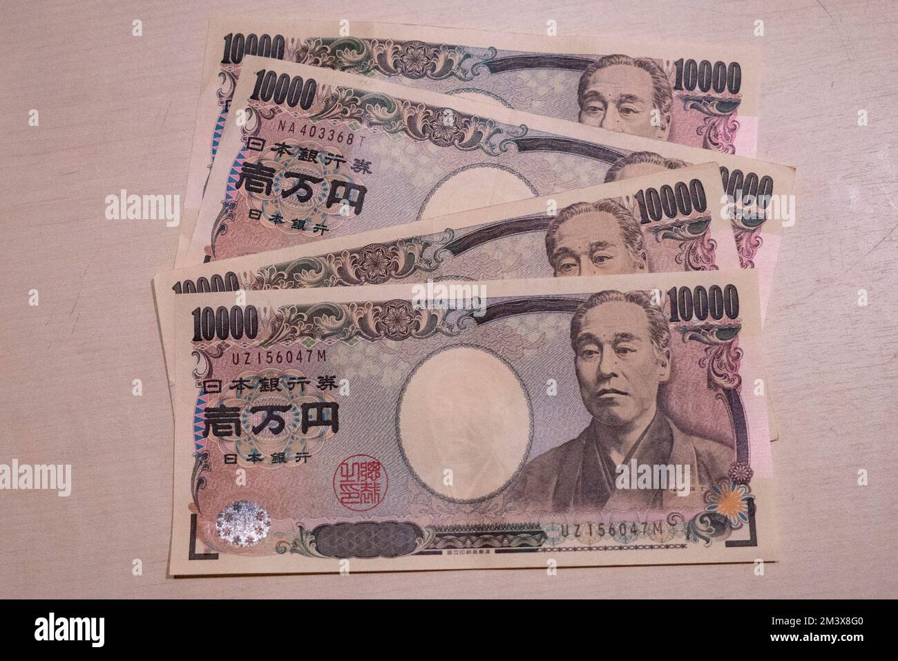 Tokyo, Japan. 11th Dec, 2022. 10,000 Japanese Yen Â¥ bank notes issued