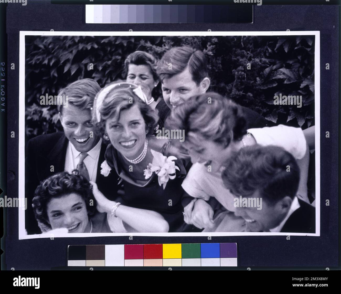 Kennedy weddingcloseup portrait of Kennedy family with couple, Toni