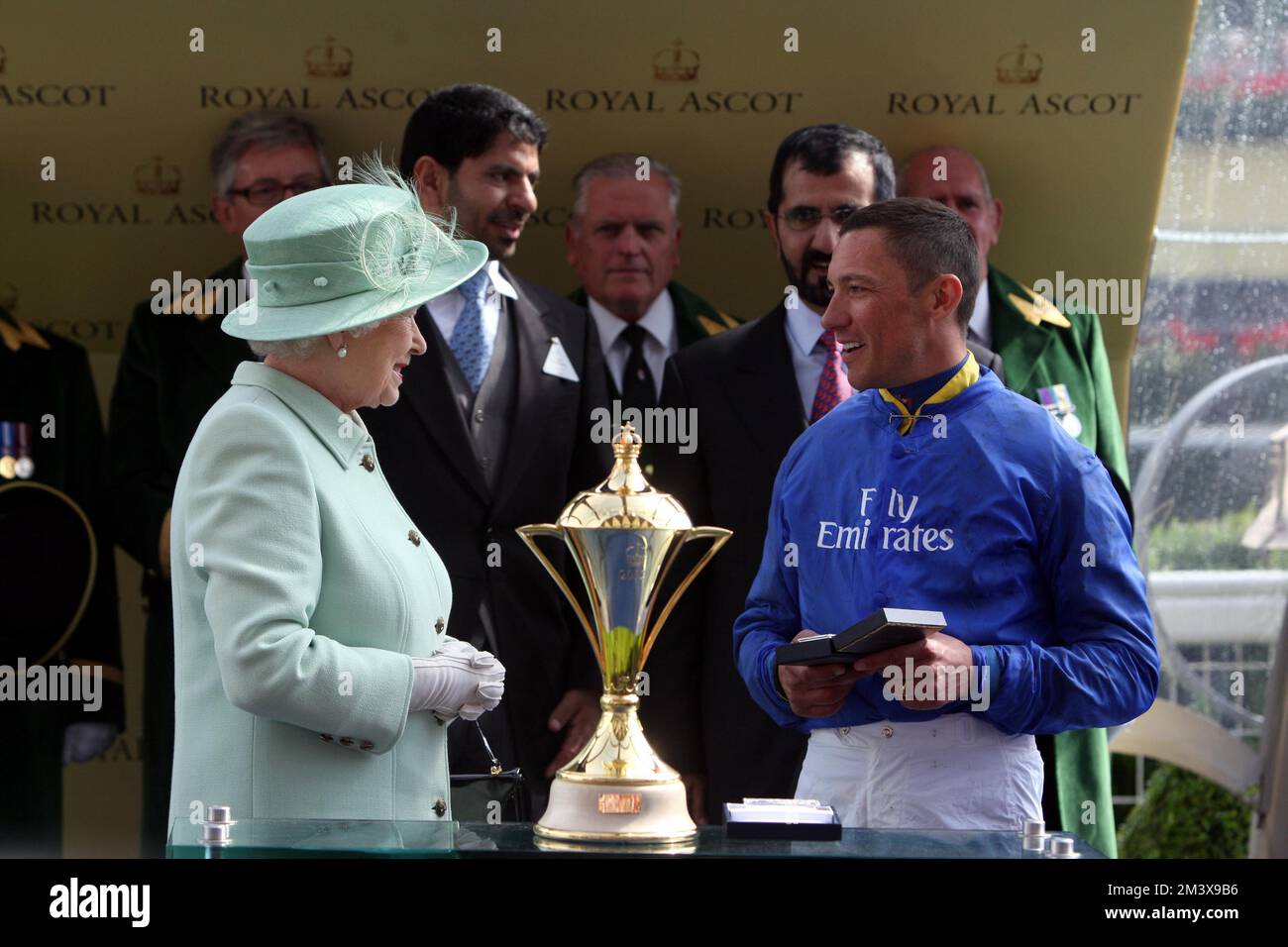 File photo dated 21-06-2012 of Queen Elizabeth II with Jockey Frankie Dettori following Colour Vision's victory in the Gold Cup. Frankie Dettori will retire at the end of 2023, the rider has told ITV Racing. Issue date: Saturday December 17, 2022. Stock Photo
