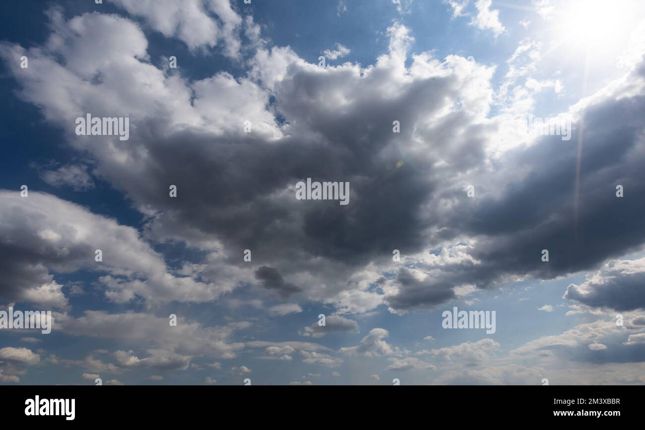 the dark clouds make the sky in black. The rain is coming soon. Pattern ...