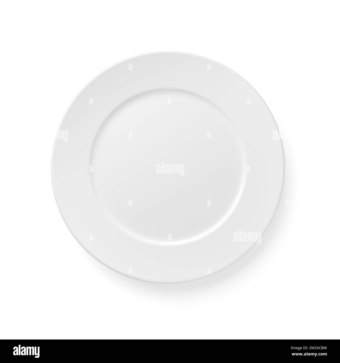 Empty plate isolated on white background. 3d illustration. Stock Photo