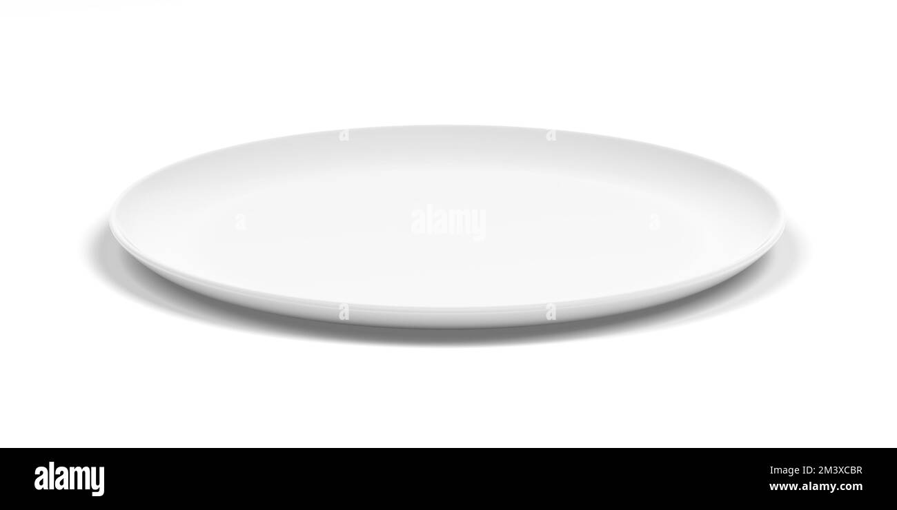 Empty plate isolated on white background. 3d illustration. Stock Photo