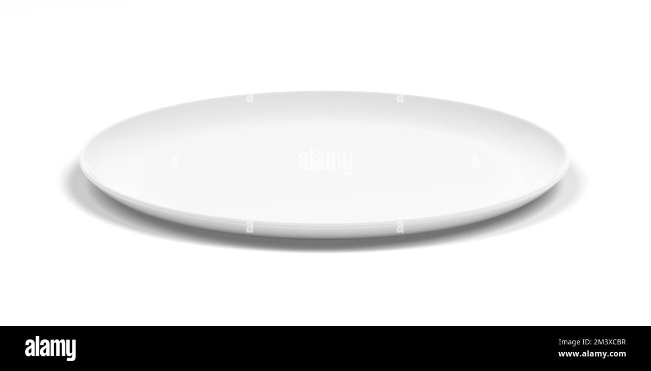 Empty plate isolated on white background. 3d illustration Stock Photo ...