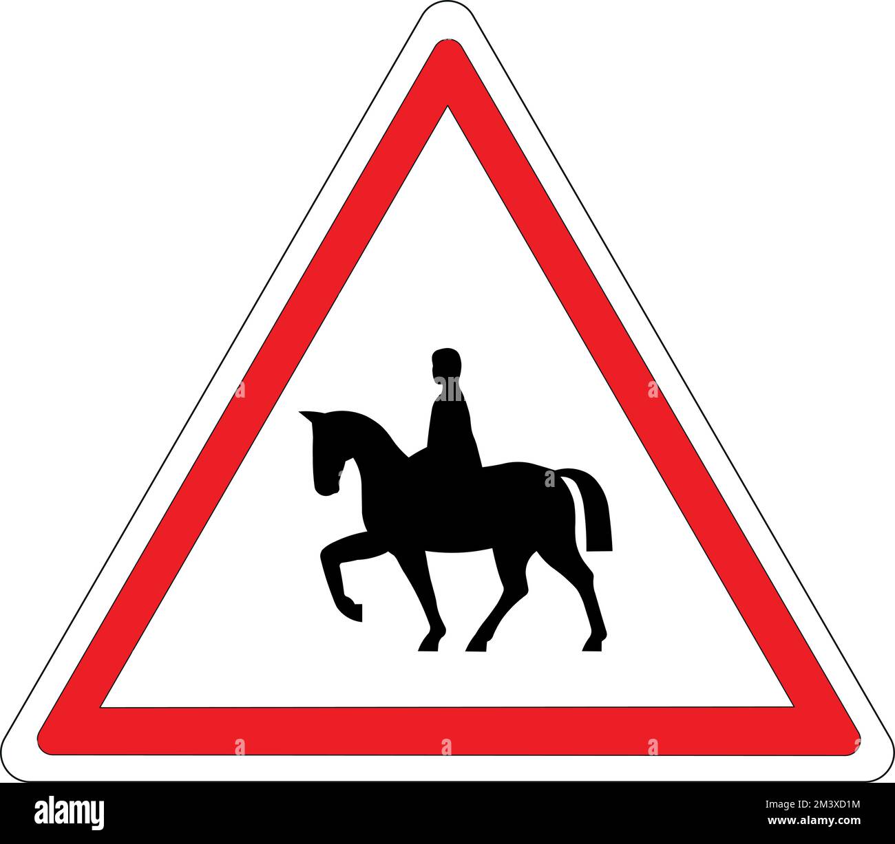 Panneau routier français: Passage de cavaliers Stock Vector