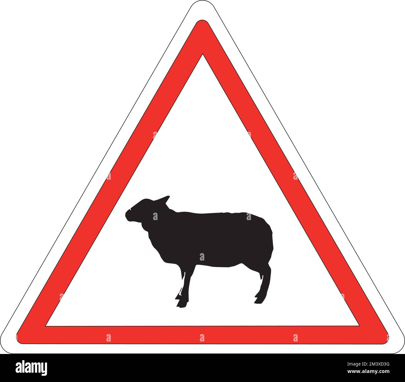 Panneau de signalisation français Passage d'animaux domestiques Stock Vector