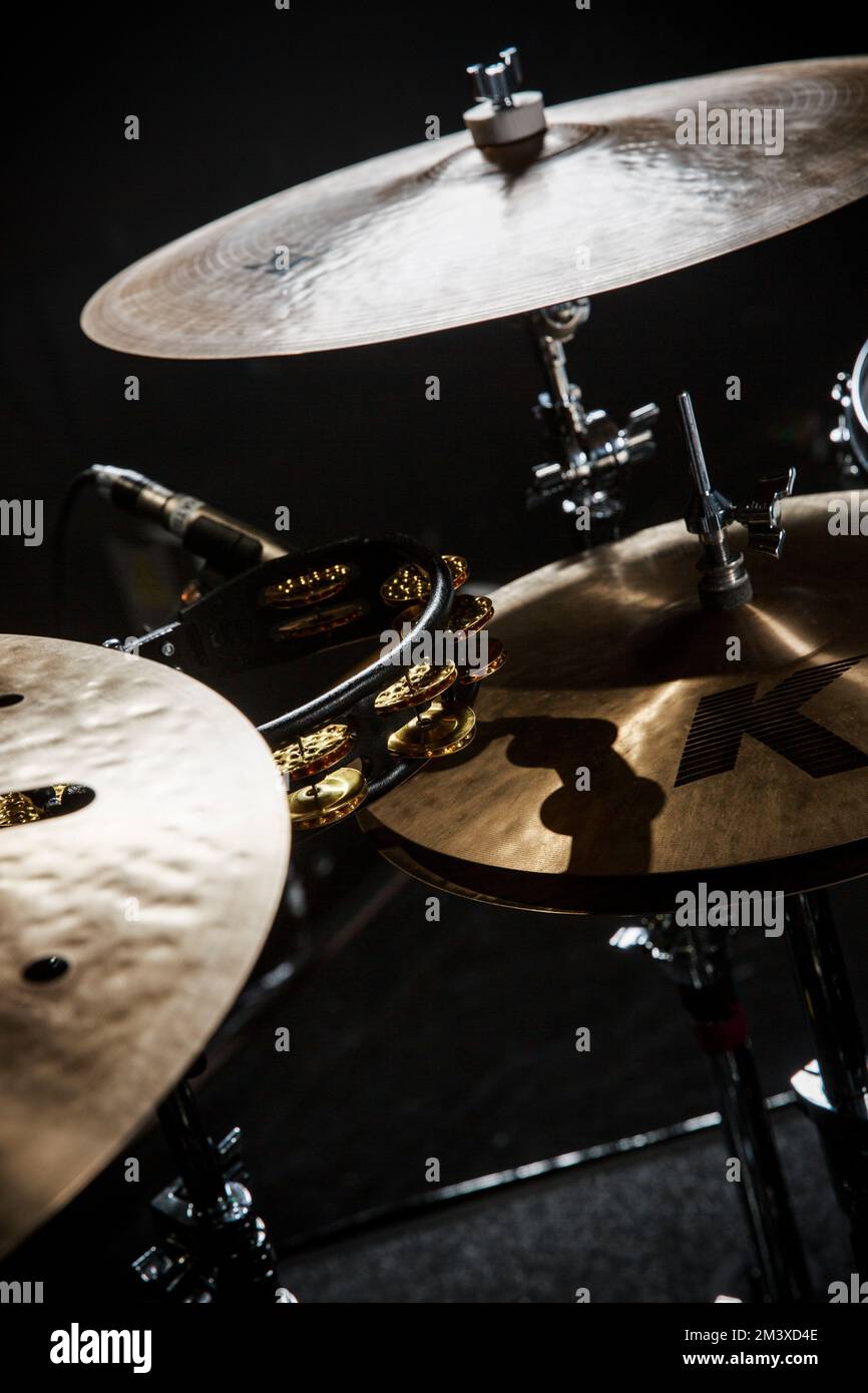 Drum kit used by Ben Thatcher of Royal Blood on stage before a live ...