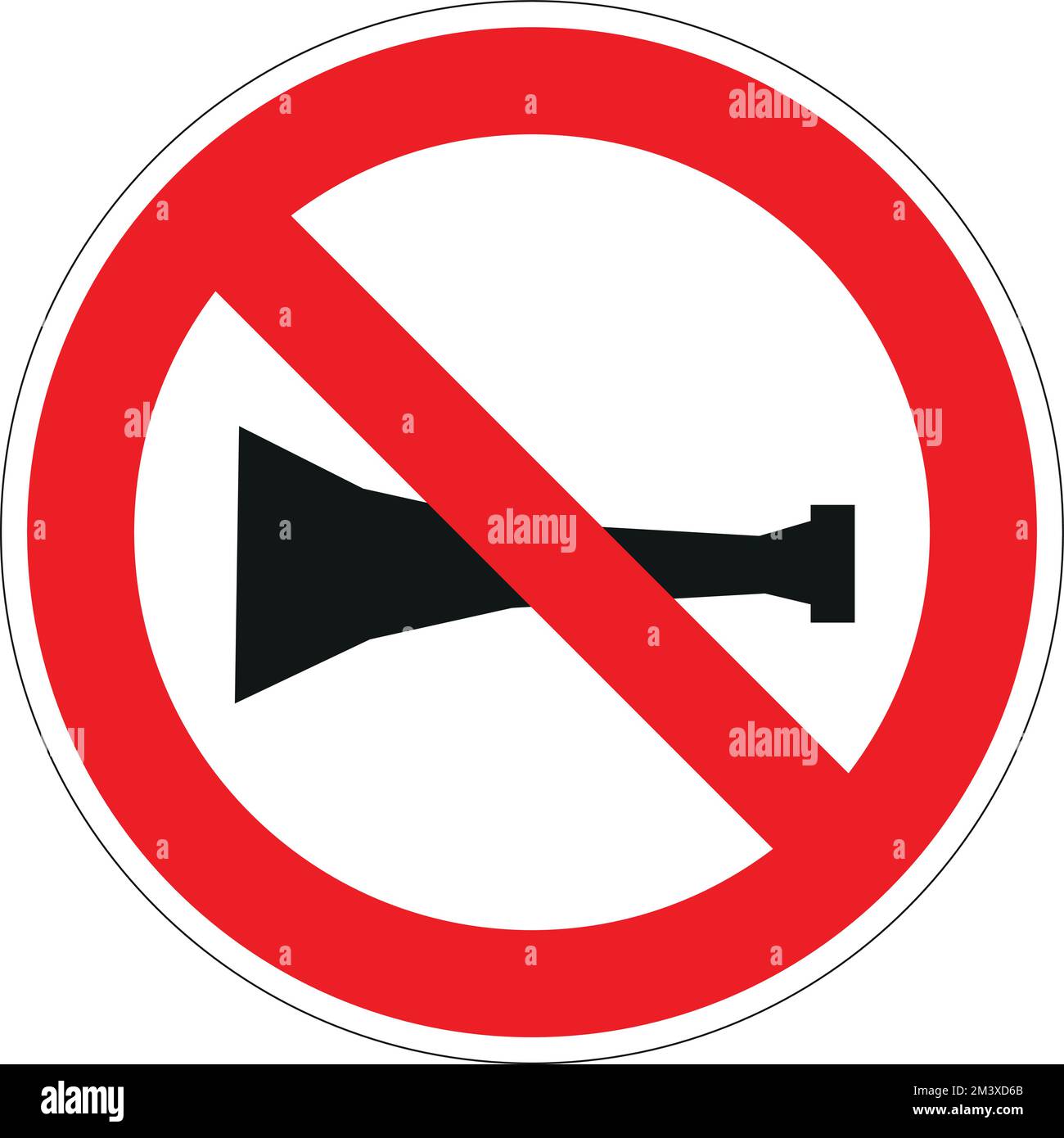 Panneau de signalisation routière français: Signaux sonores interdits Stock Vector