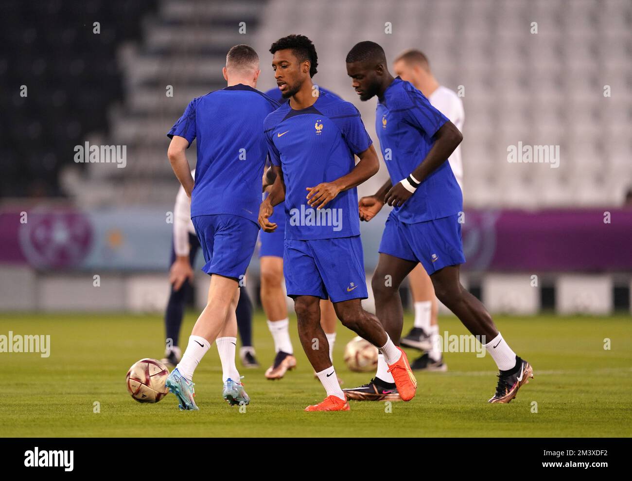 France's Kingsley Coman during a training session at Al Sadd SC Stadium in Doha, Qatar. Picture date: Saturday December 17, 2022. Stock Photo
