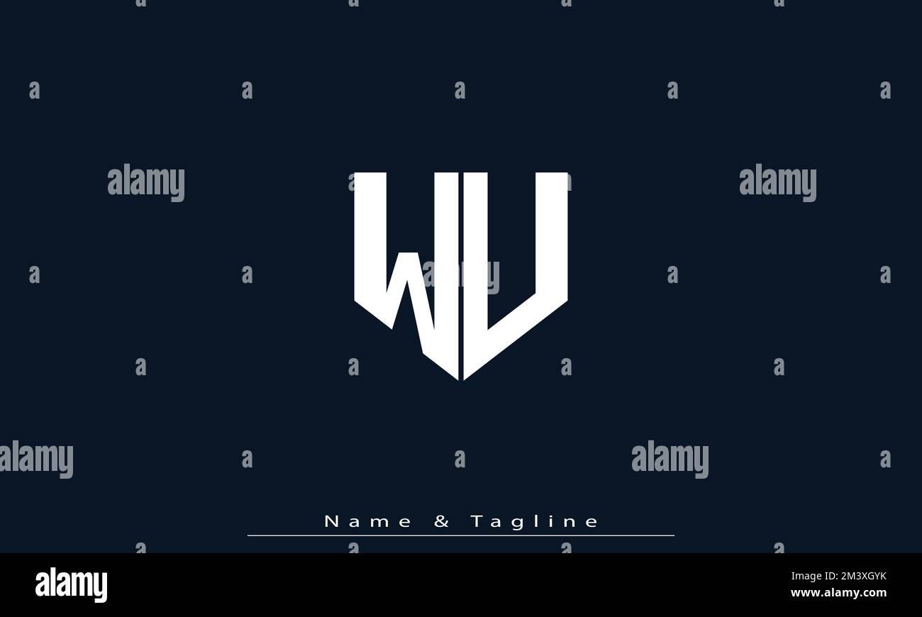 Alphabet letters Initials Monogram logo WU , UW Stock Vector