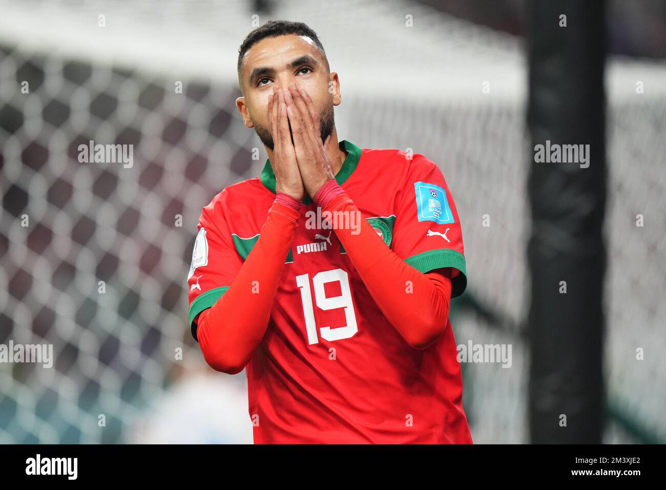 Youssef En-Nesyri of Morocco during the FIFA World Cup Qatar 2022 match, Play-off fort third place, between Japan and Spain played at Khalifa International  Stadium on Dec 17, 2022 in Doha, Qatar. (Photo by Bagu Blanco / PRESSIN) Stock Photo