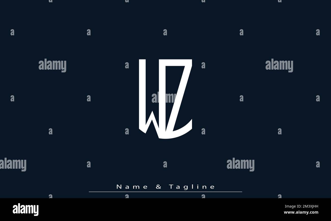 Alphabet letters Initials Monogram logo WZ , ZW Stock Vector