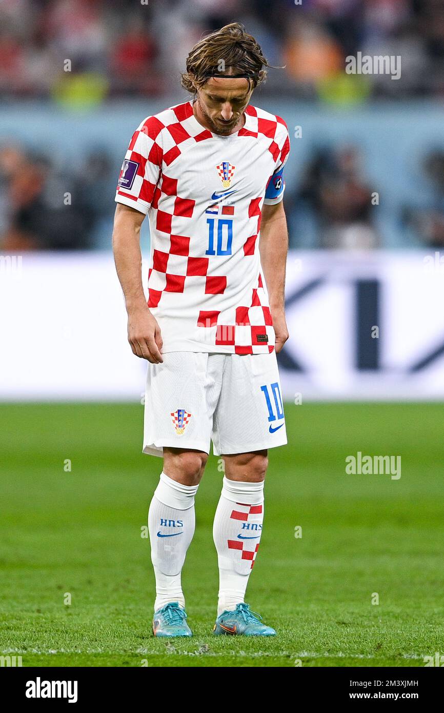 DOHA, QATAR - DECEMBER 17: Luka Modric of Croatia during the 3rd Place - FIFA World Cup Qatar 2022 match between Croatia and Morocco at the Khalifa International Stadium on December 17, 2022 in Doha, Qatar (Photo by Pablo Morano/BSR Agency) Stock Photo