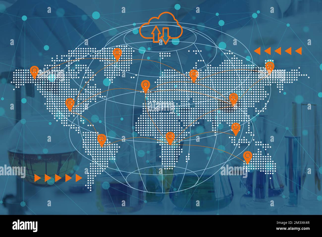 World wide shipping and Logistics - World Wide Shipping And Logistics Industry Concept World Map With Destination Point For Import Export 2M3XK4R 