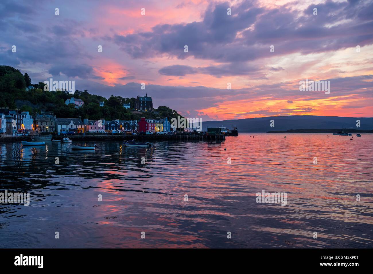 Tobermory harbour and waterfront at dawn Tobermory, Isle of Mull