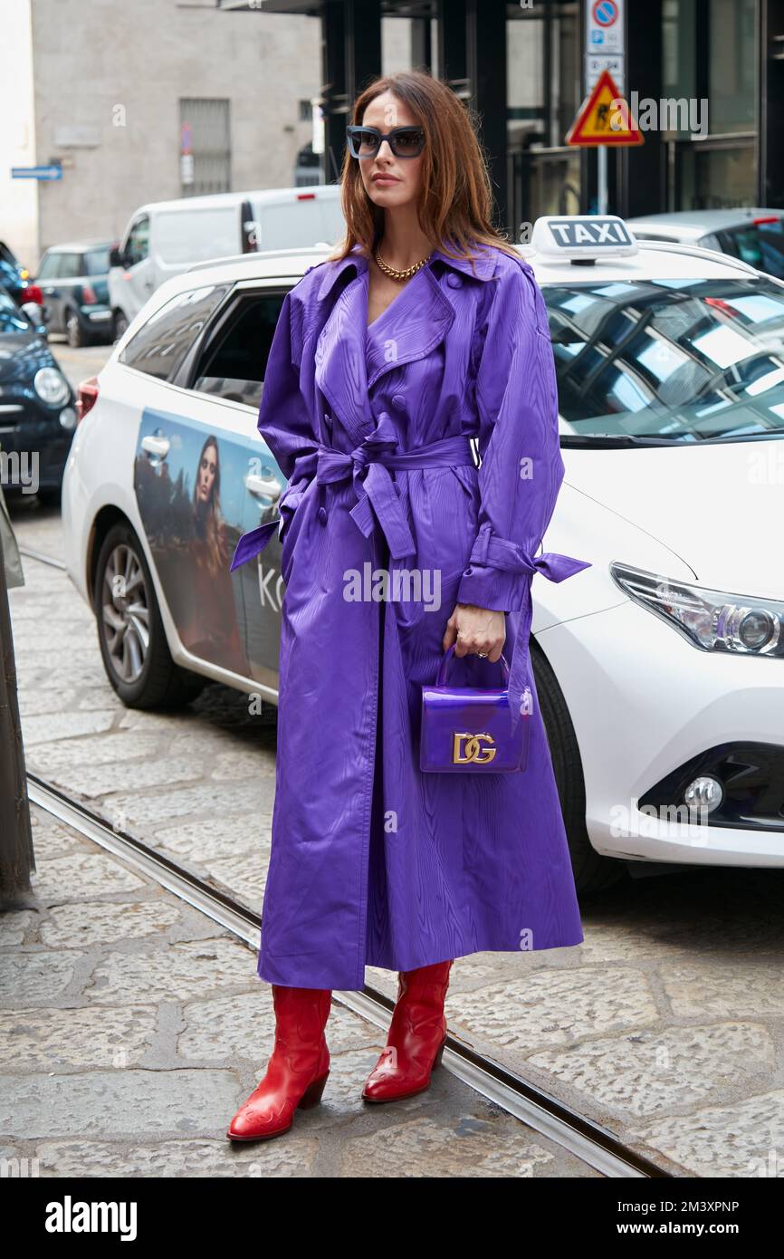 Purple trench coat hi-res stock photography and images - Alamy