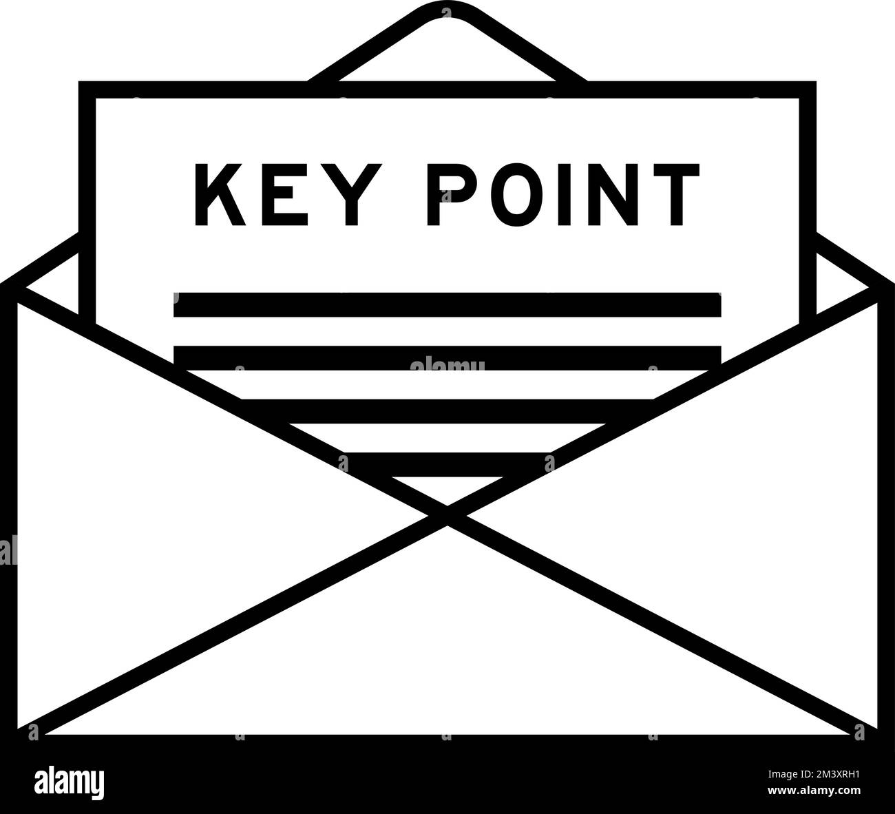 Envelope and letter sign with word keypoint as the headline Stock Vector