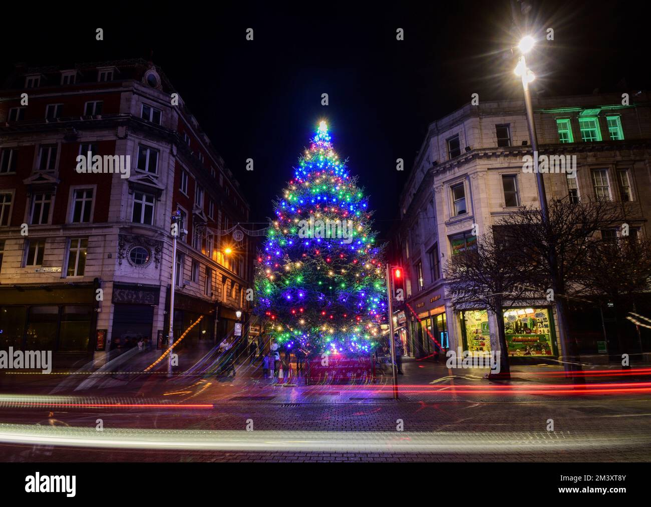The Dublin City Council Christmas Tree at the end of North Earl Street
