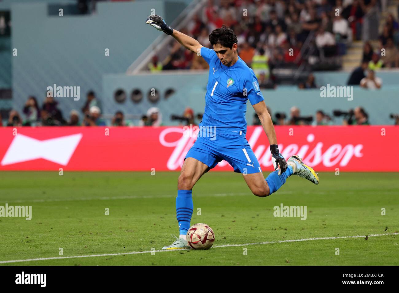 DOHA, QATAR - DECEMBER 17: Goalkeeper Yassine Bounou of Morocco in action during the FIFA World Cup Qatar 2022 3rd Place match between Croatia and Morocco at Khalifa International Stadium on December 17, 2022 in Doha, Qatar. Photo: Goran Stanzl/PIXSELL Credit: Pixsell/Alamy Live News Stock Photo