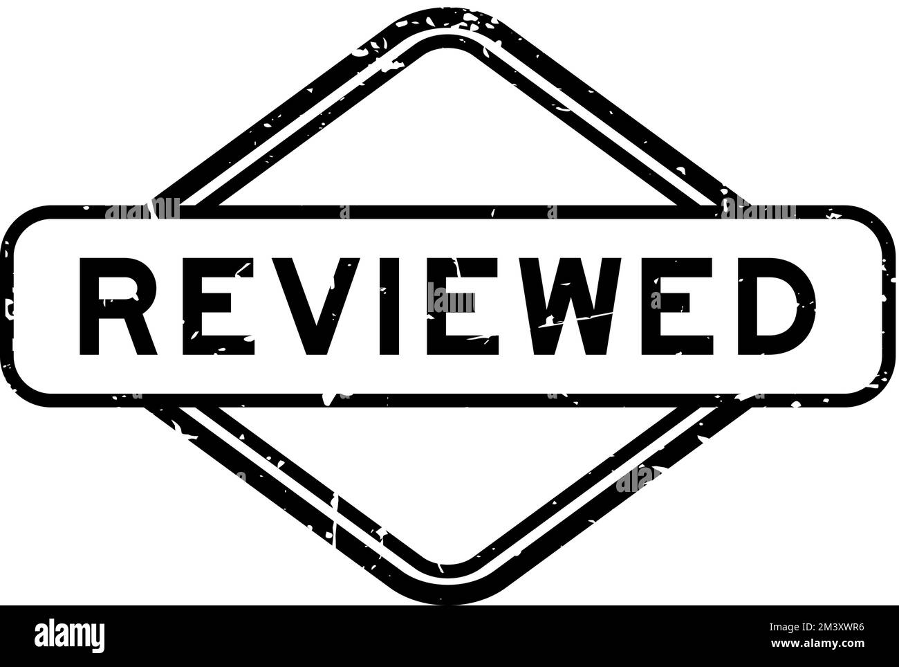 Grunge black reviewed word rubbber seal stamp on white background Stock Vector
