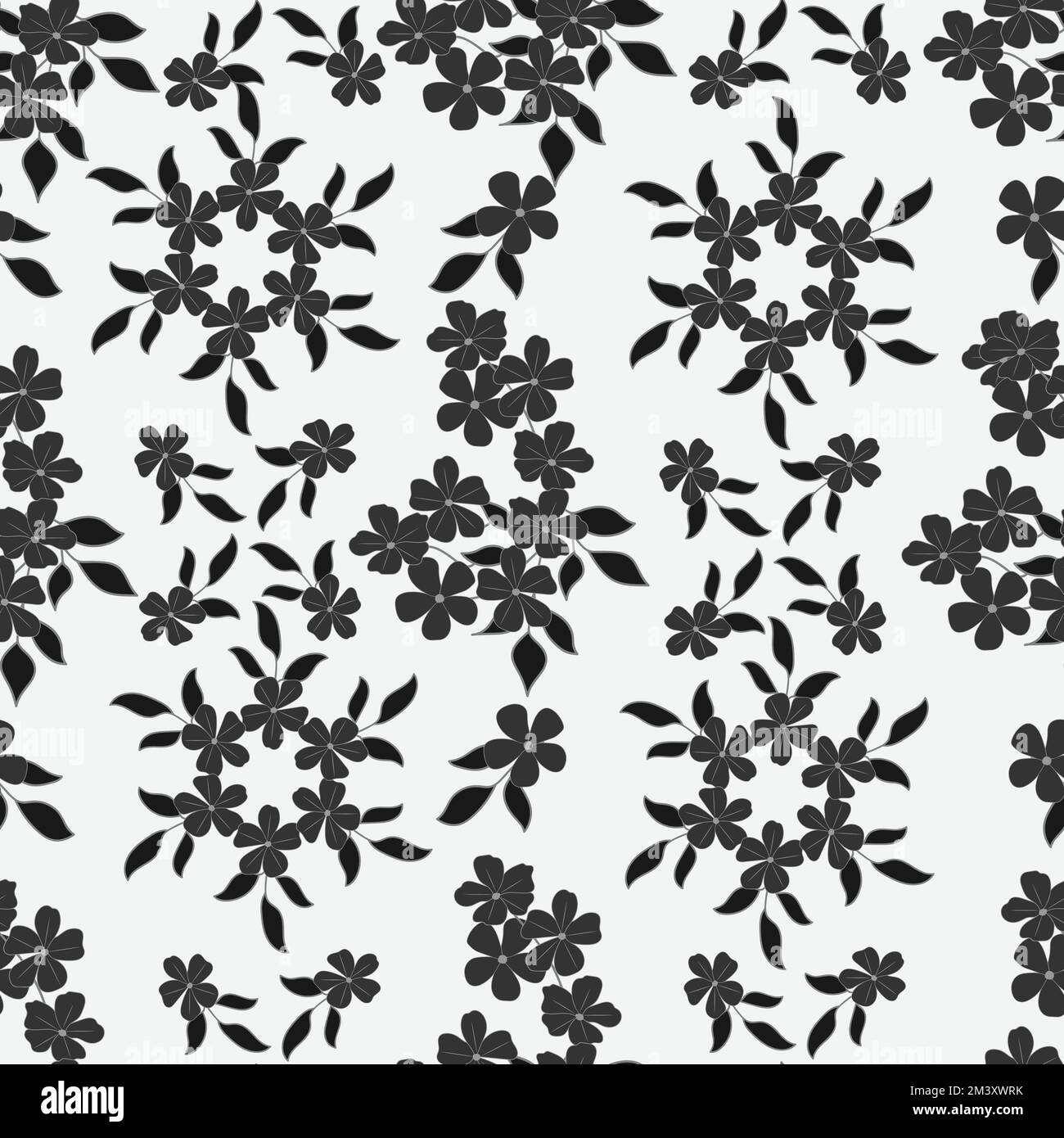 Black and white floral endless pattern hi-res stock photography and ...