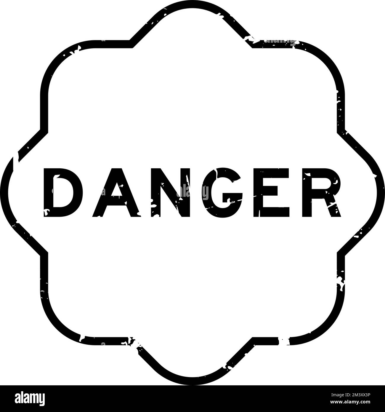 Grunge black danger word rubber seal stamp on white background Stock ...
