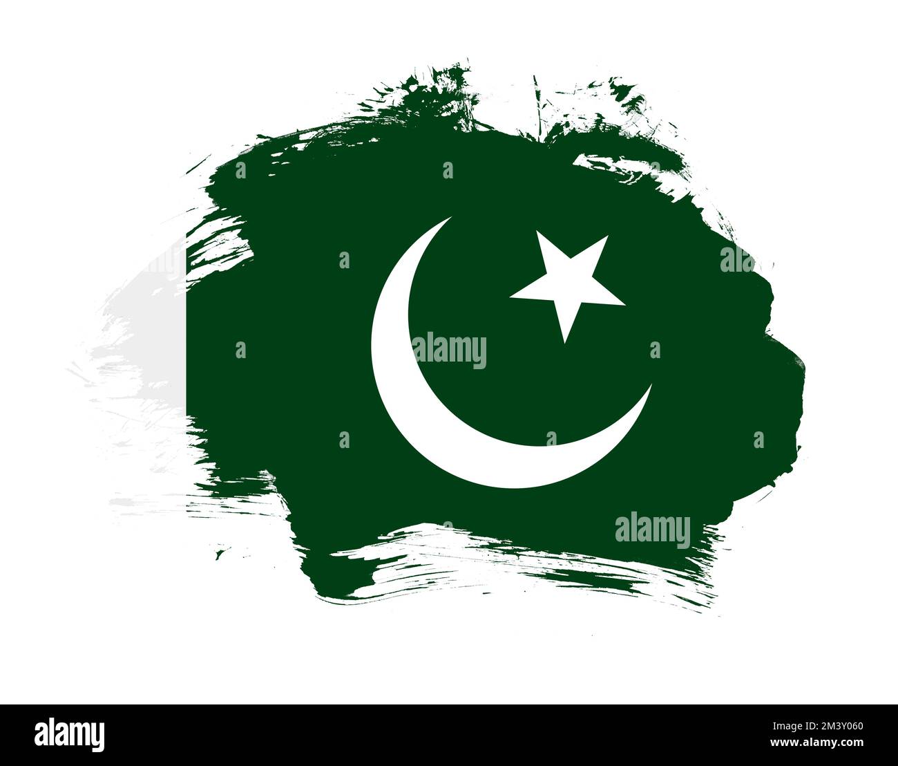 Pakistan flag painted on minimal brush stroke background Stock Photo ...