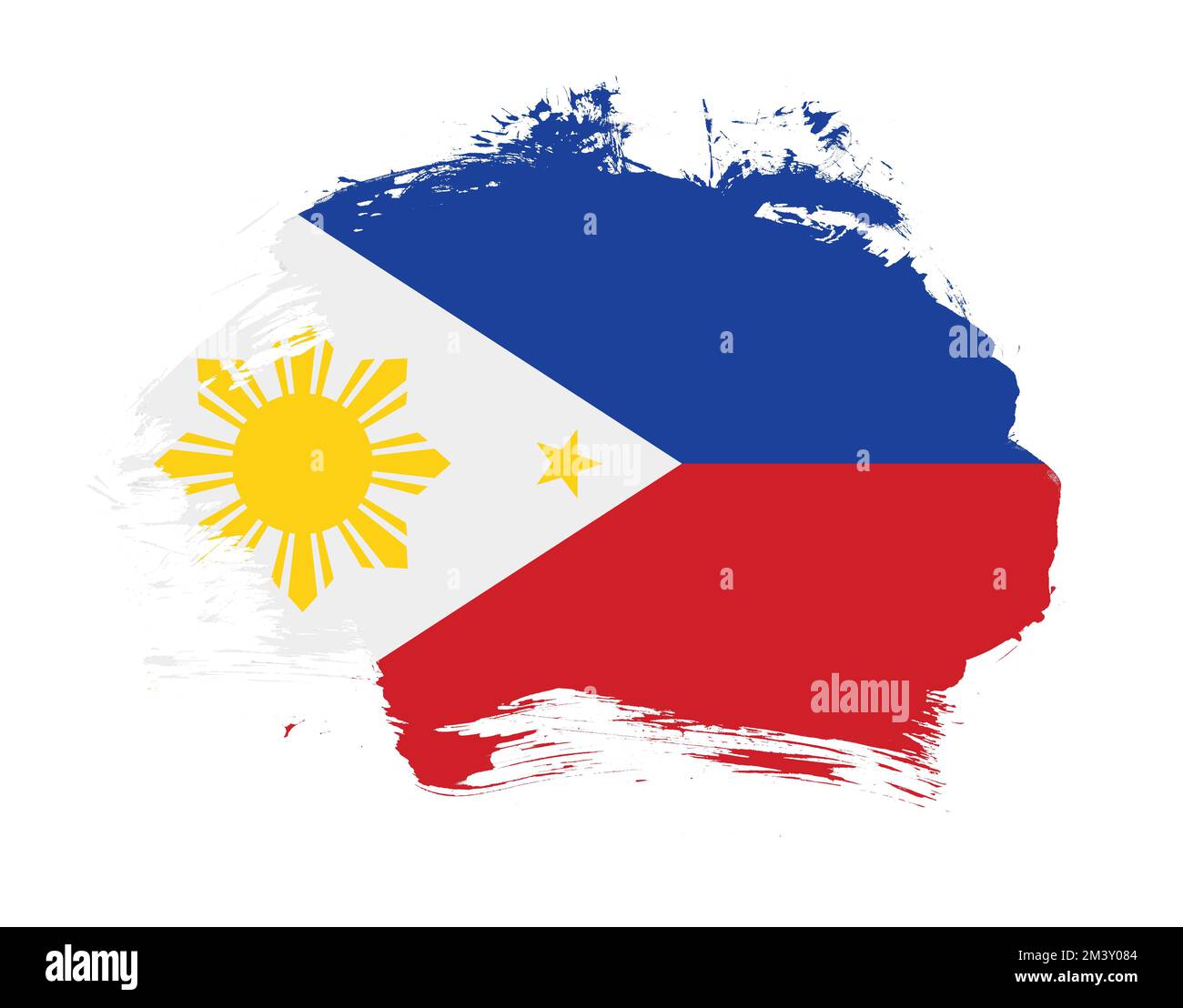 Philippines flag painted on minimal brush stroke background Stock Photo