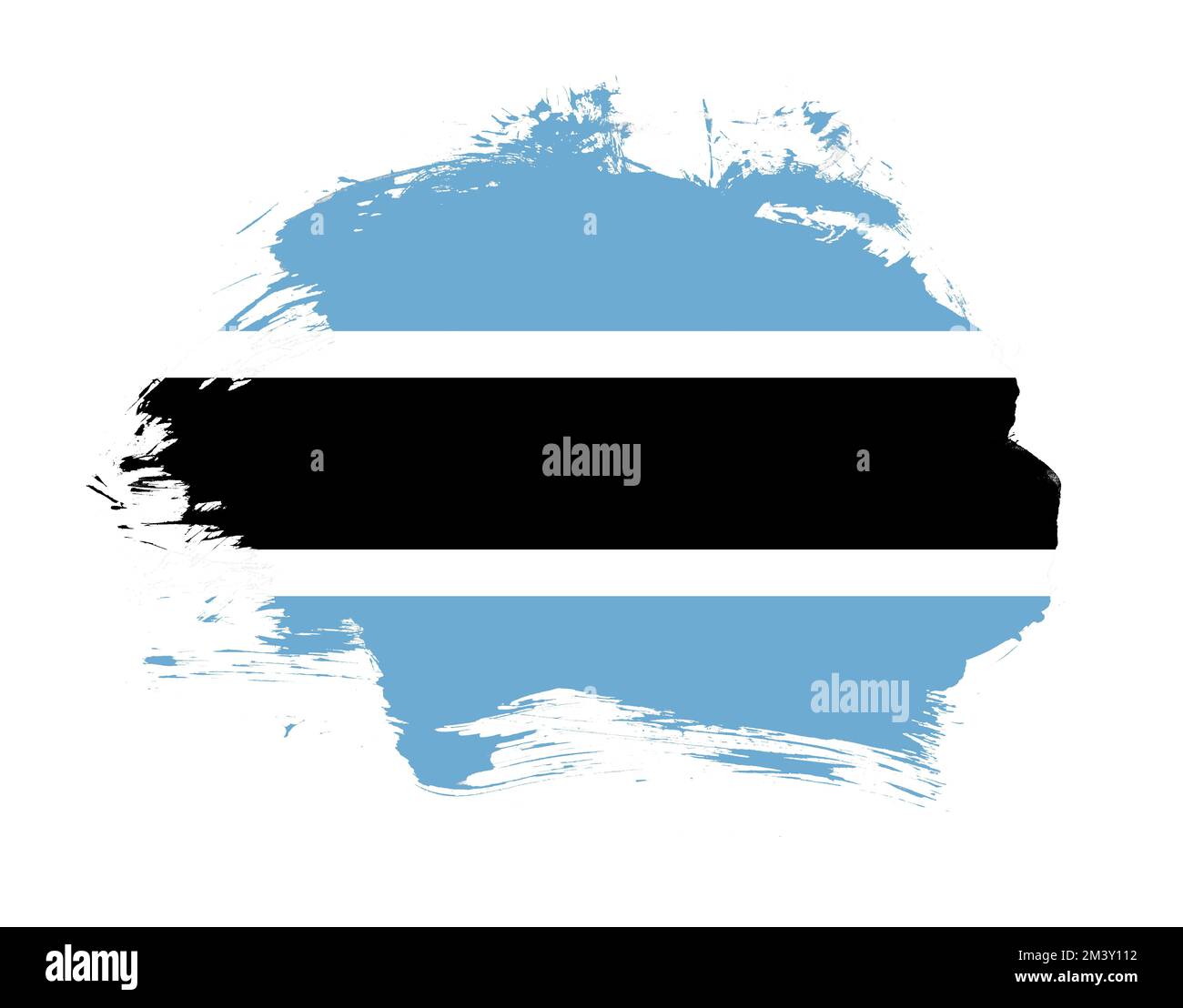 Botswana flag painted on minimal brush stroke background Stock Photo ...