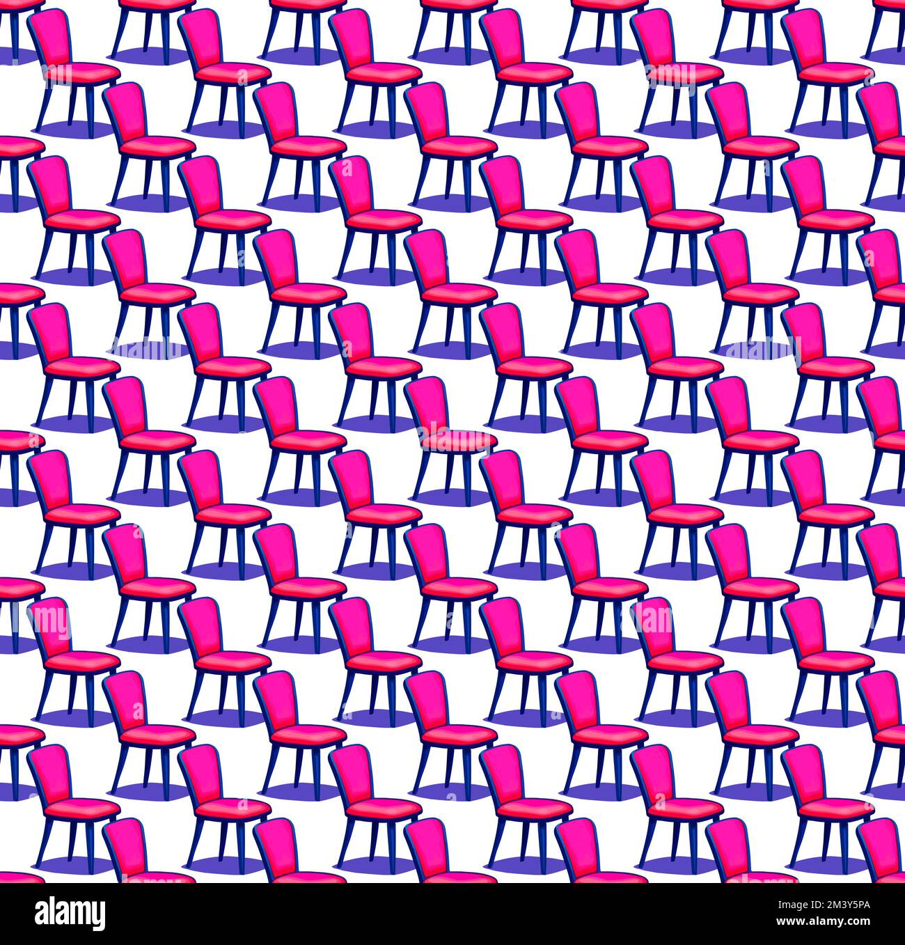 Seamless pattern of many chairs on white Stock Vector