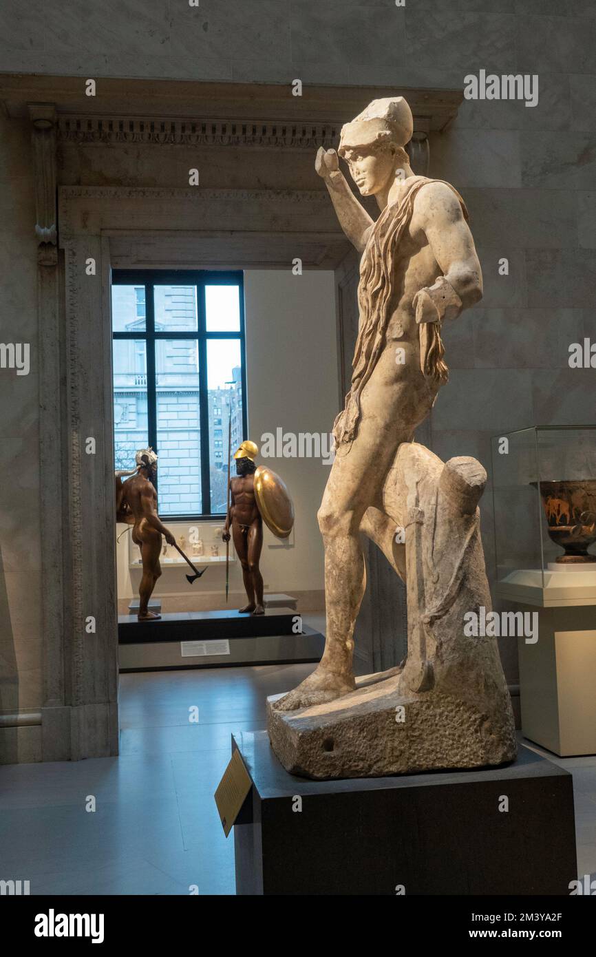Marble Statue of Wounded Warrior, Metropolitan Museum of Art, NYC, USA  2022 Stock Photo