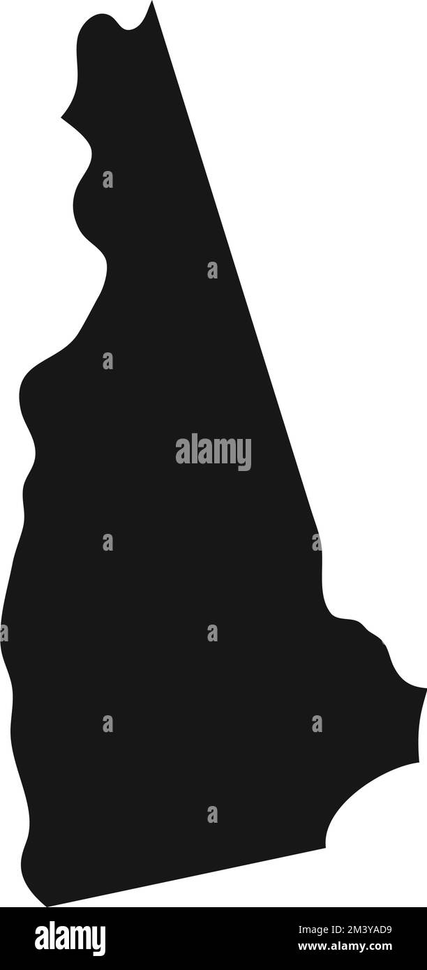 Simplified black silhouette of New Hampshire state border. Stock Vector
