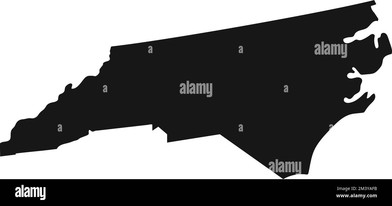 Simplified silhouette of North Carolina state border Stock Vector Image & Art Alamy