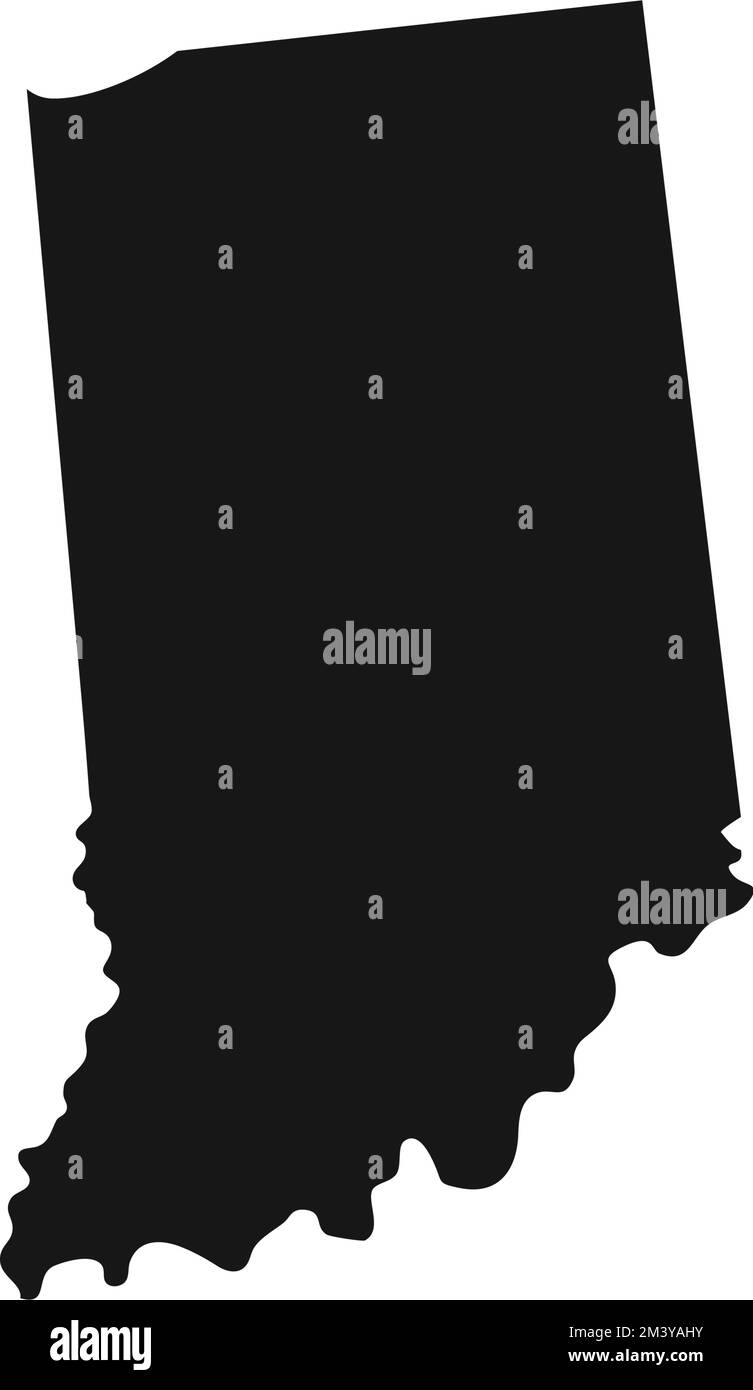 Silhouette of Indiana state border. Stock Vector