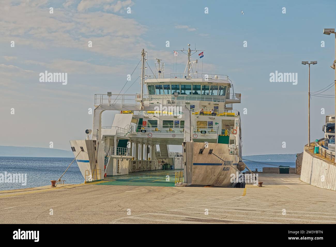 Boarding the ferry in Porozina port Cres Croatia Stock Photo - Alamy