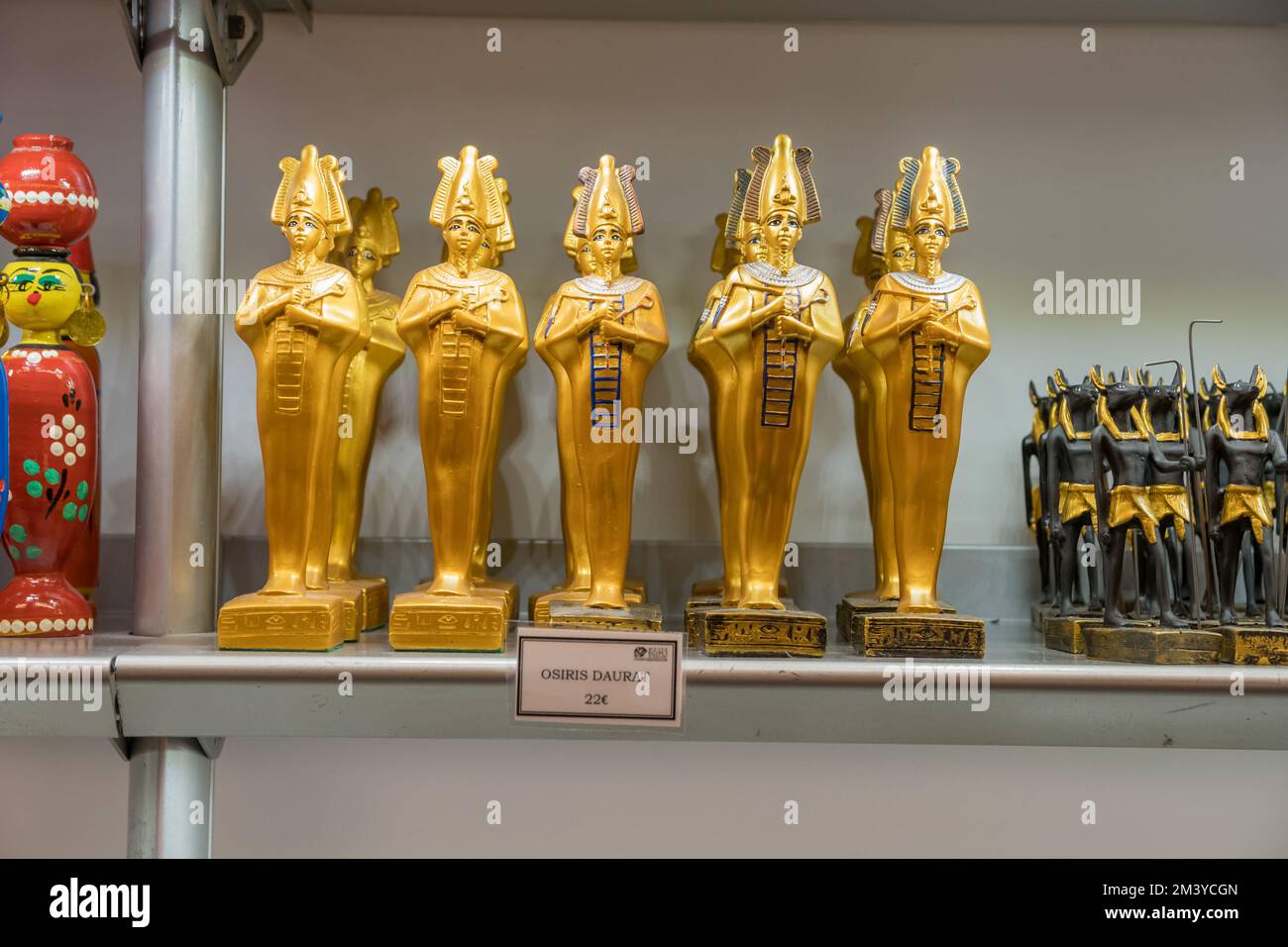 Museum gift store, souvenir shop inside Egyptian museum Barcelona Stock Photo Alamy