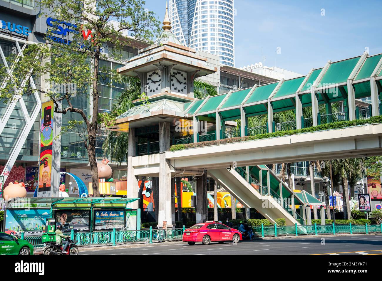 the Clock Tower at Pratunam in the city of Bangkok in Thailand