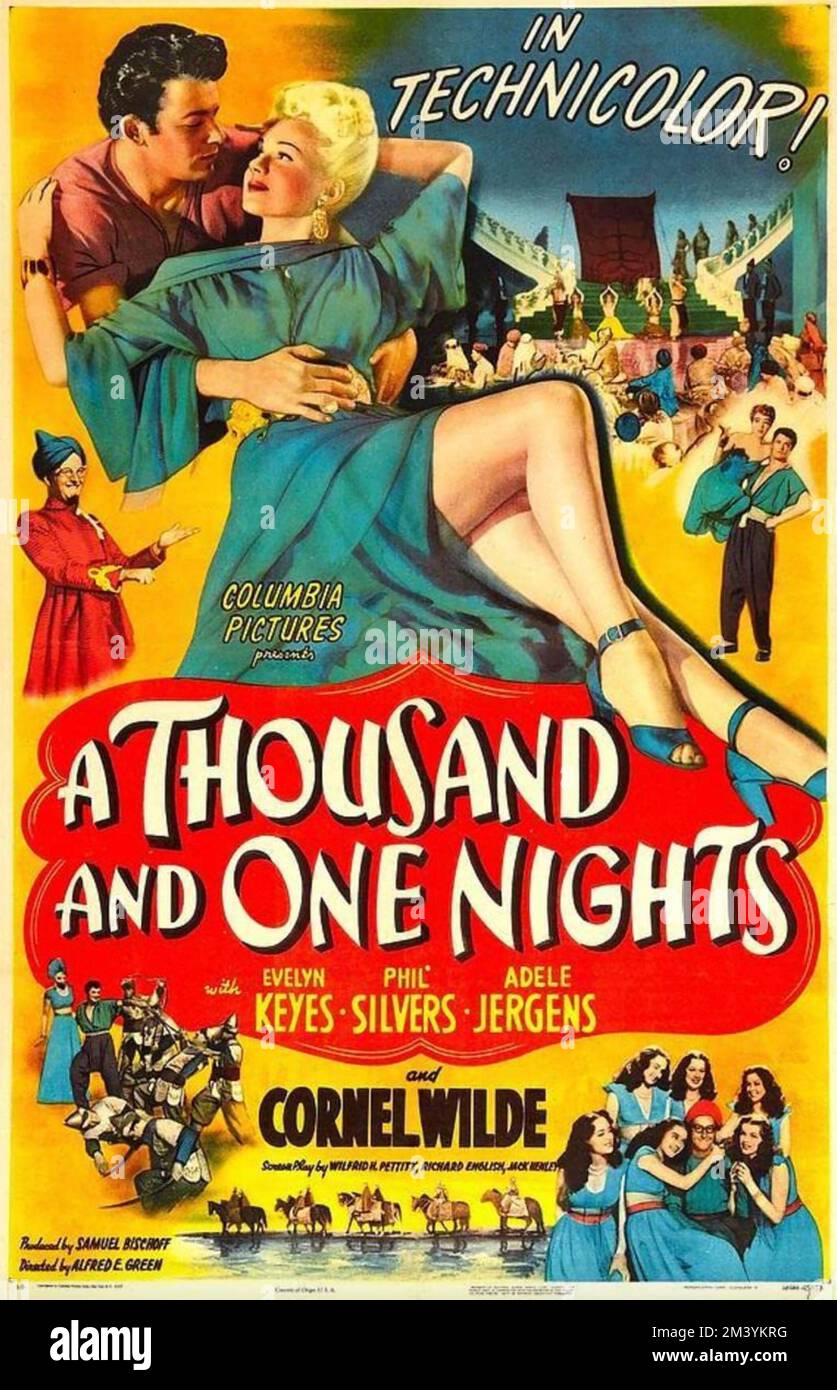A THOUSAND AND ONE NIGHTS 1945 Columbia Pictures film with Cornel Wilde and Phil Silvers Stock Photo