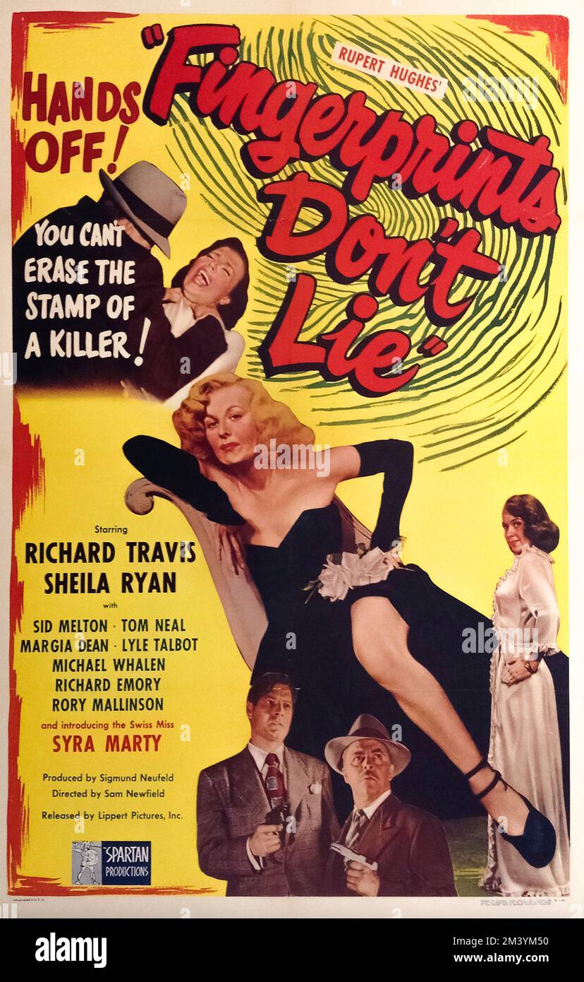 FINGERPRINTS DON'T LIE 1951 Lippert Pictures film with Syra Marty ventre and Sheila Ryan at right Stock Photo