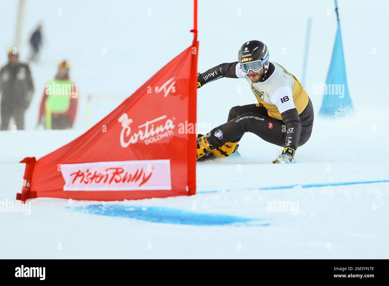 MARCH Aaron (ITA) during Men's Parallel Giant Slalom, Snowboard in Cortina d'Ampezzo, Italy, December 17 2022 Stock Photo