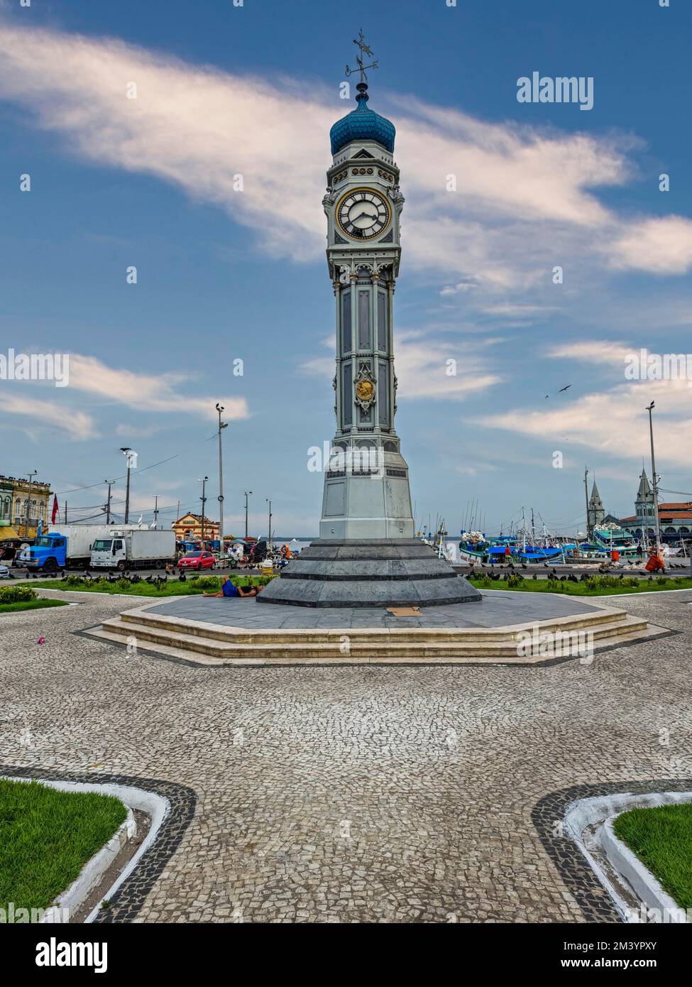 Clock square, Belem, Brazil Stock Photo