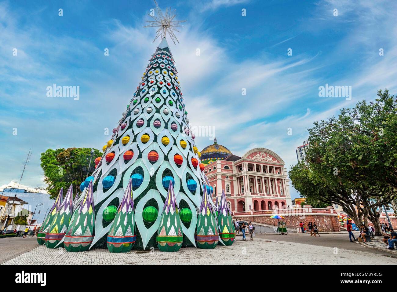 Giant christmas tree, Manaus, Amazonas state, Brazil Stock Photo
